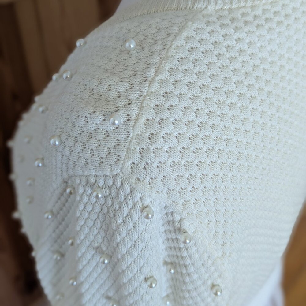 Leo & Ugo Pearls Cardigan Sweater